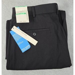 Perry Ellis Portfolio Neo Luxe Dress Pants Mens 34x30 Black Performance NEW